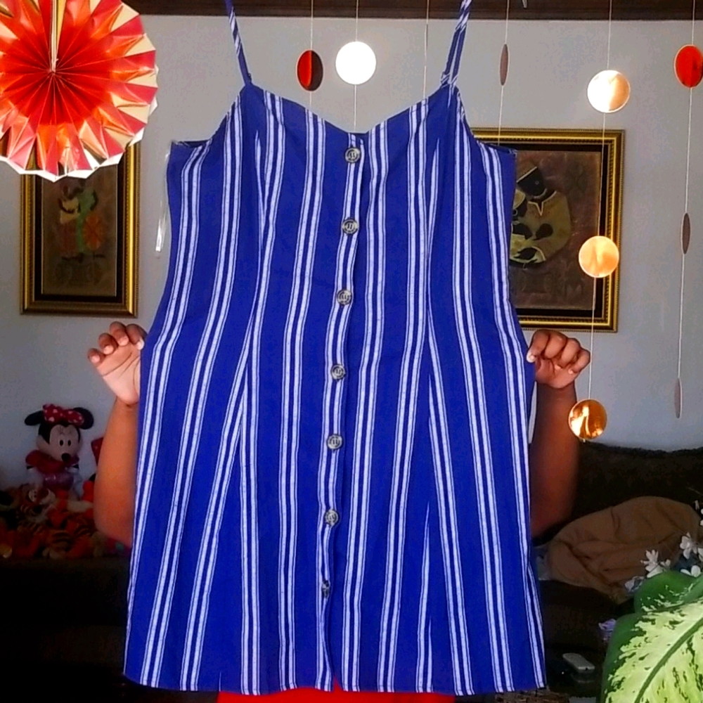 💙⚪Blue and White striped Dress